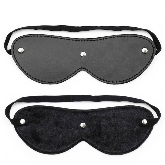 Fur Blindfold with 3 Rivets featuring a plush interior and edgy design from the Latetobed BDSM Line, perfect for sensory play.