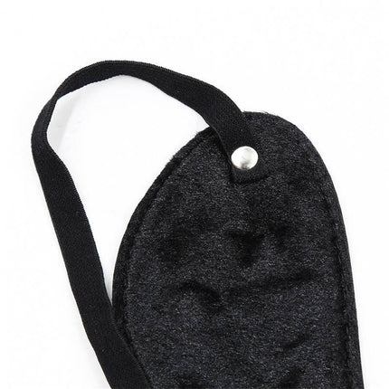 Fur Blindfold with 3 Rivets featuring plush interior and minimalist design, ideal for sensory play and intimacy enhancement.