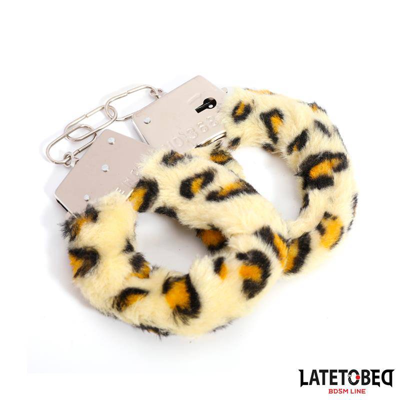 Furry Metal Cuff Animal Print Leopard - secretsextoys.store