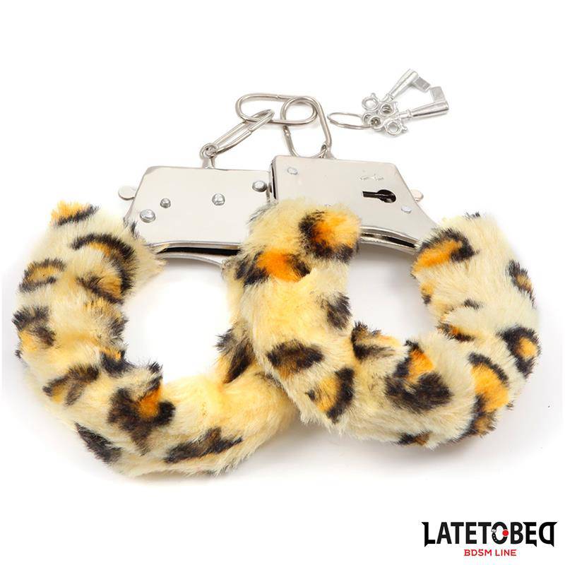 Furry Metal Cuff Animal Print Leopard - secretsextoys.store