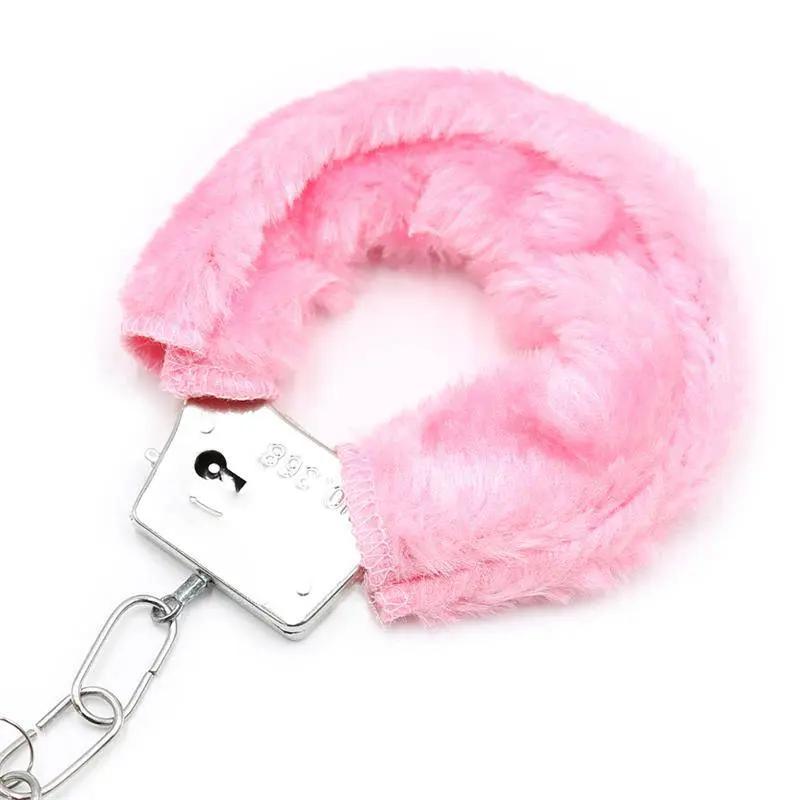 Furry Metal Handcuffs Pink - secretsextoys.store