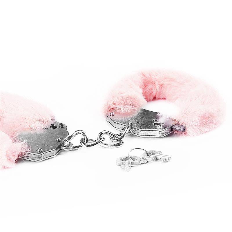 Furry Metal Handcuffs Pink - secretsextoys.store