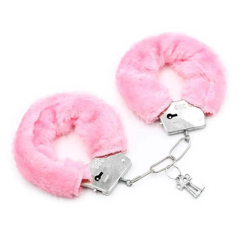 Furry Metal Handcuffs Pink - secretsextoys.store