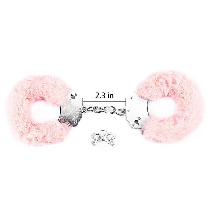 Furry Metal Handcuffs Pink - secretsextoys.store