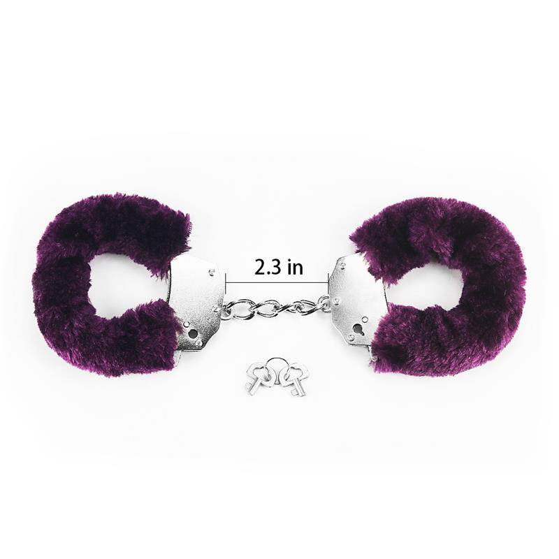 Furry Metal Handcuffs Purple - secretsextoys.store