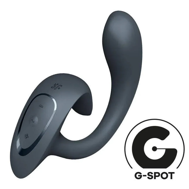 G for Goddess 1 Dark Grey rabbit vibrator with dual stimulation for clitoris and G-spot, featuring flexible design and 12 vibration modes.