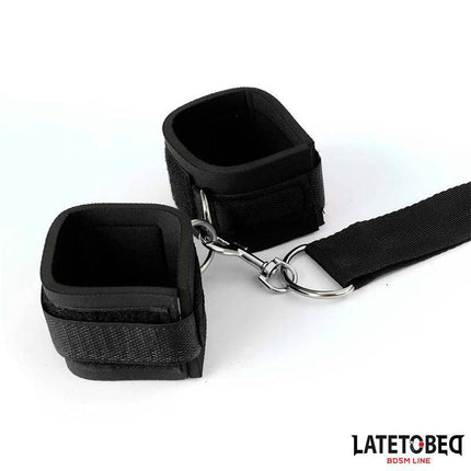 Gag Ball and Cufs Restrictions adjustable handcuffs from Latetobed BDSM Line for sensual play and restraint.