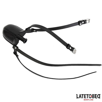 Gag with Drinker - black adjustable discreet gag for role-play, exploring control and submission in intimate settings.