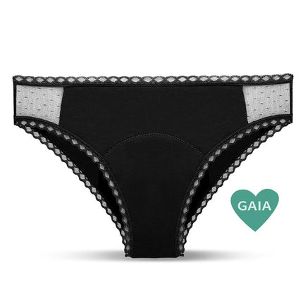 Gaia Menstrual Panty Normal with four-layer absorption, designed for menstruation, postpartum, or incontinence, featuring comfort and protection.