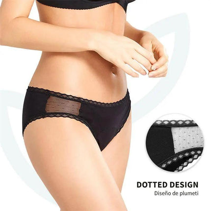 Gaia Menstrual Panty Normal featuring dotted design for comfort and protection during menstruation or postpartum days.