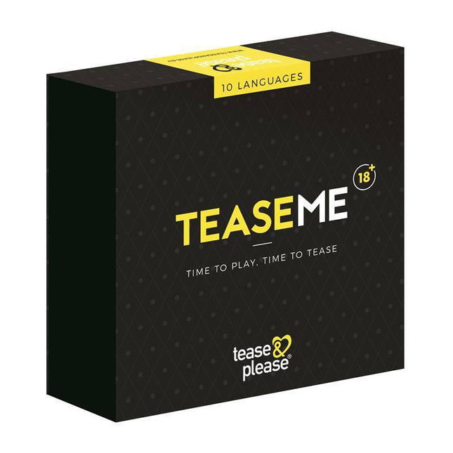Box of Game for Couples Teaseme featuring playful and naughty elements to enhance couple intimacy.