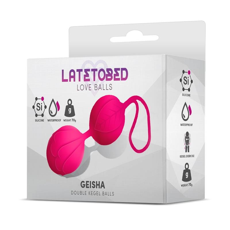 Geisha Double Kegel Balls Rose Red 70 gr - secretsextoys.store