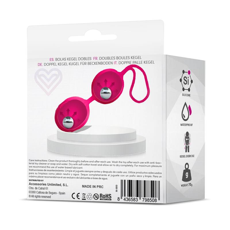 Geisha Double Kegel Balls Rose Red 70 gr - secretsextoys.store