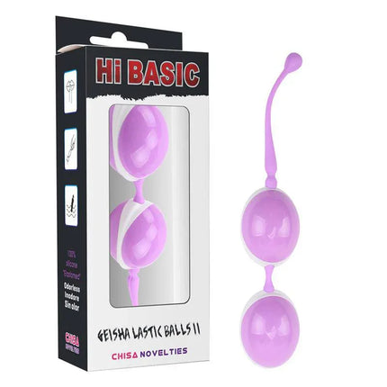 Geisha Lastic Balls II-pink pelvic floor exerciser with ergonomic design and smooth silicone surface in packaging.