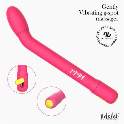 Gently G-Point Vibrator with APP Pink by Adalet featuring ergonomic design for precise G-spot stimulation and comfort in a vibrant pink color.