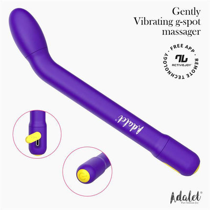 Gently G-Point Vibrator with APP Purple, featuring a curved tip for precise G-spot stimulation and app-enabled controls by Adalet.