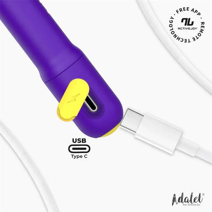 Gently G-Point Vibrator with APP Purple by Adalet featuring USB Type C charging port and app-enabled controls for precise G-spot stimulation.