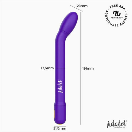 Gently G-Point Vibrator with APP Purple by Adalet with measurements and app technology details.