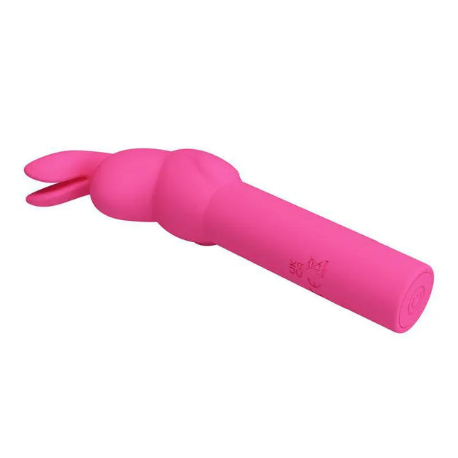 Gerardo Bunny Vibrator in vibrant pink silicone, featuring rabbit ears for clitoral stimulation and 10 customizable vibration modes.