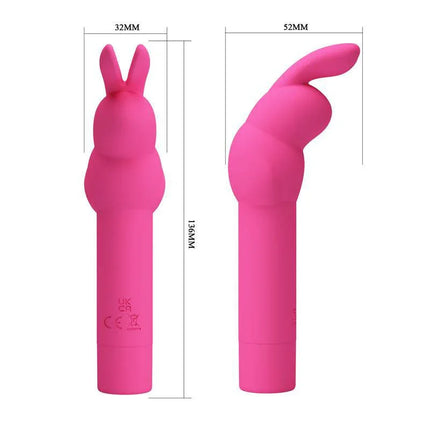 Gerardo Bunny Vibrator in pink silicone with rabbit ears, featuring 10 vibration modes and ergonomic design for clitoral stimulation.
