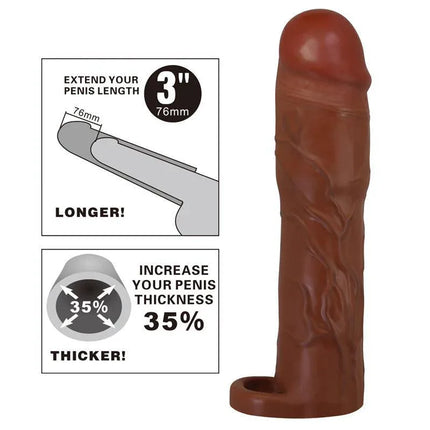Gerd Extended Penis Sleeve showcasing length increase and realistic texture