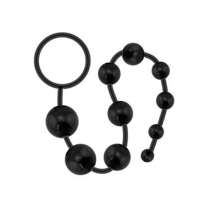 G.Flex Bendable Thai Anal Beads Black flexible design with ascending bead sizes for customizable pleasure and comfort.