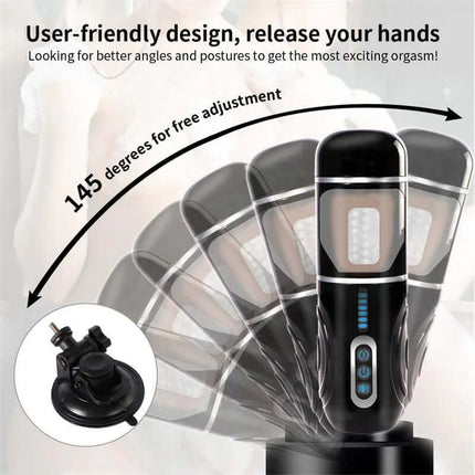 Gia Cup Thrusting and Rotating Masturbator with adjustable angle for enhanced stimulation and immersive pleasure experience.