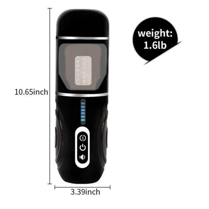 Gia Cup Thrusting and Rotating Masturbator dimensions and weight in black