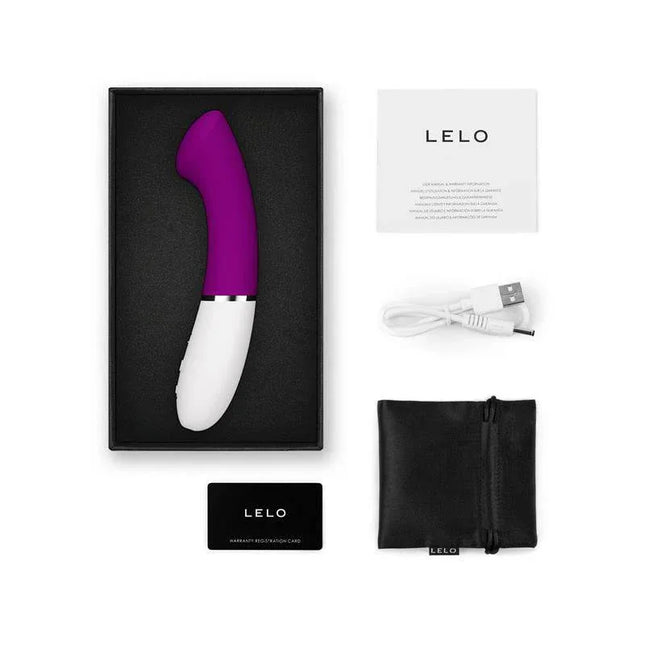 Gigi 3 Deep Rose with accessories in packaging, showcasing the sleek design for powerful G-spot stimulation and app connectivity.