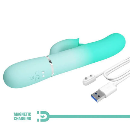 Gigi Rabbit Vibrator Thumping and Licking with USB magnetic charging cable