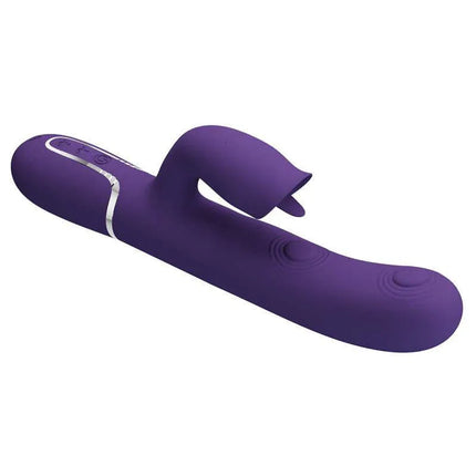 Gigi Vibe with thumping and licking dual-motor purple vibrator for customizable pleasure