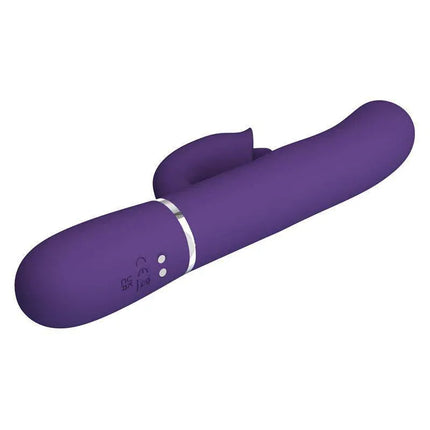 Purple Gigi Vibe with thumping and licking, dual-motor rechargeable vibrator with clitoral stimulator for personalized pleasure.