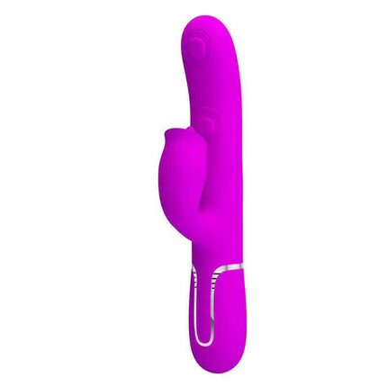 Gigi Vibrator Licking and Thumping Fuchsia, compact dual-action pleasure device in vibrant color, perfect for clitoral stimulation.