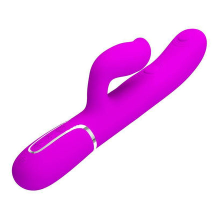 Gigi Vibrator Licking and Thumping Fuchsia in vibrant pink for dual-action clitoral stimulation, designed for solo or partnered pleasure.