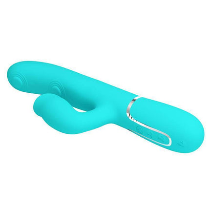 Gigi Vibrator Licking and Thumping Turquoise with ergonomic design and 7 pulsation modes for enhanced pleasure.