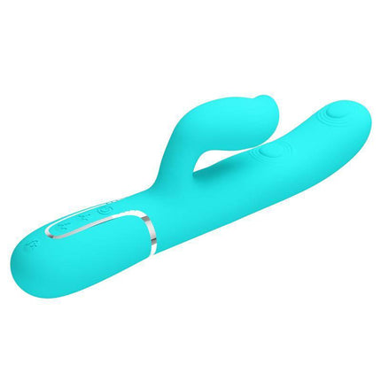 Gigi Vibrator Licking and Thumping Turquoise with 7 pulsation modes for clitoral stimulation and pleasure.