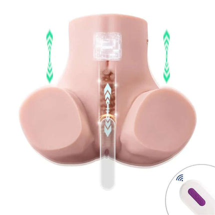 Gina Masturbator with Thrusting 12.5 kg, realistic torso sex toy with thrusting action, remote controlled, lifelike design for adults.