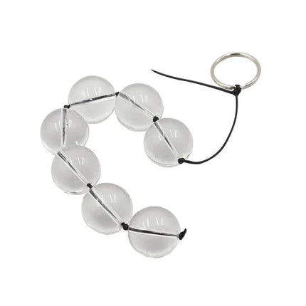 Glass Anal Beads 4 Sizes from Latetobed BDSM Line, featuring premium crystal glass beads for smooth glide and varied stimulation.