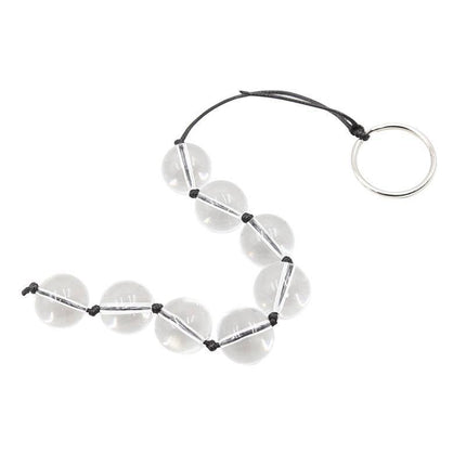 Glass Anal Beads 4 Sizes from Latetobed BDSM Line, crystal beads for intense pleasure and smooth glide, ideal for solo or shared use.