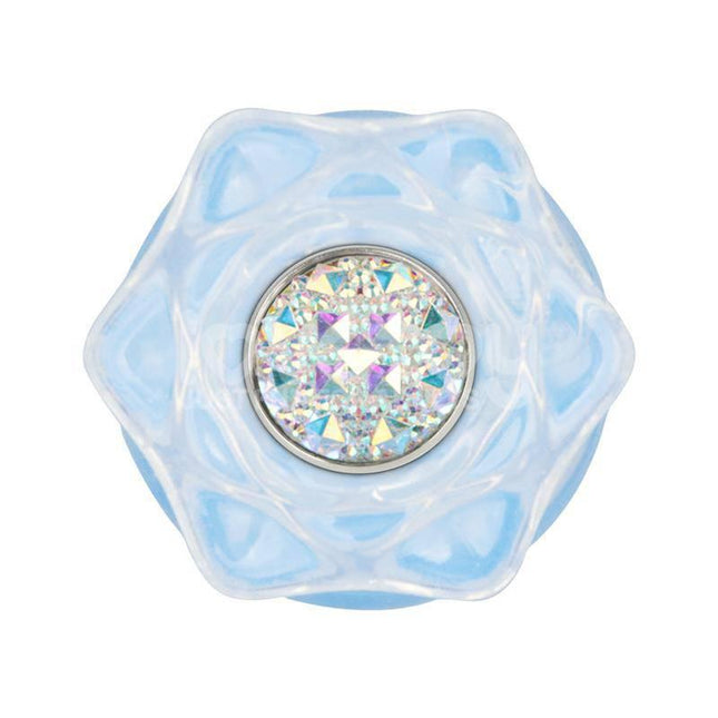 Glow in the Dark Butt Plug - Gemoria Steel Ball Design, featuring a sparkling gem, blue illumination, and ergonomic elegance from the Gemoria Collection.