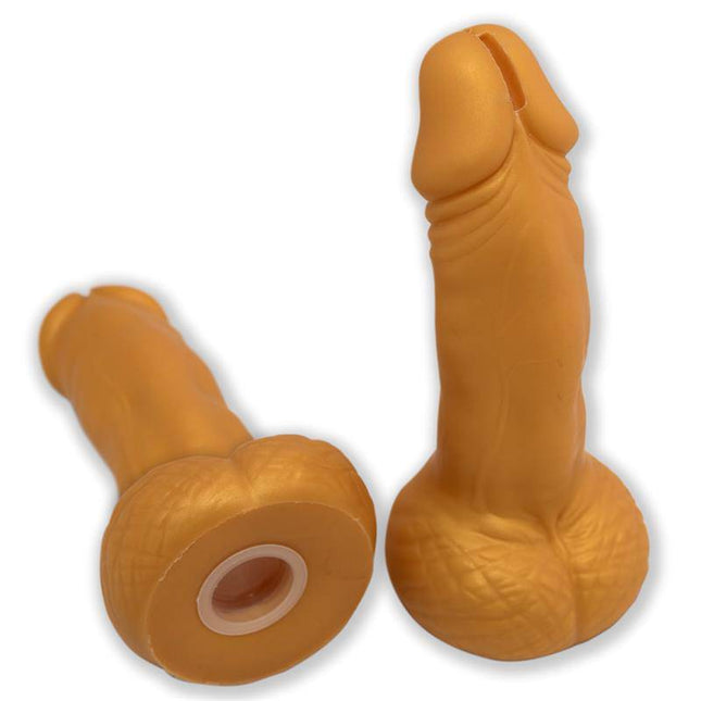 Gold Edition Penis-Shaped Piggy Bank with gold-tone finish