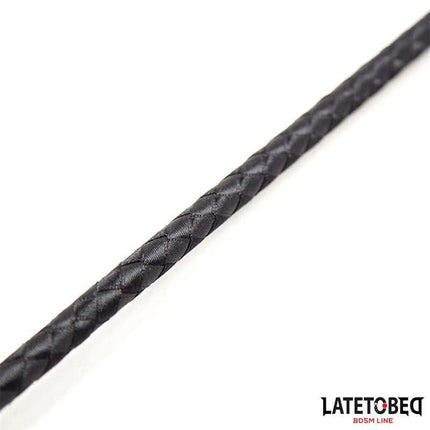 Gold Metal crop 45 cm from Latetobed BDSM line, featuring a black braided design for intense play.