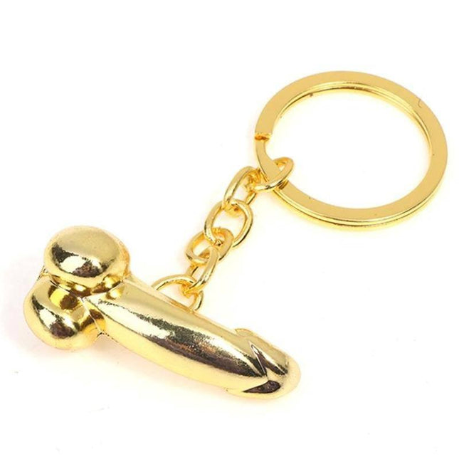 Golden dildo keychain, a chic and playful accessory for adults, featuring a bold design and durability for everyday use.