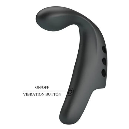 Gorgon Stimulator 10 vibration functions, black silicone luxury pleasure toy with ergonomic design and on/off button