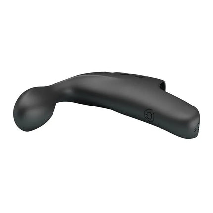Gorgon Stimulator 10 vibration functions in black silicone, ergonomic design for versatile pleasure and customizable sensations.