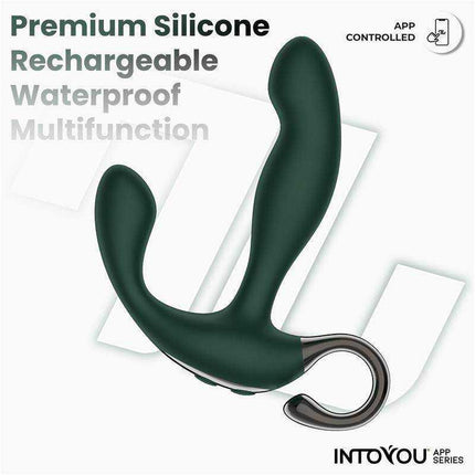 Greeny Prostate Massager with Finger Wiggling and App, ergonomic design, premium silicone, app-controlled, waterproof, multifunction.
