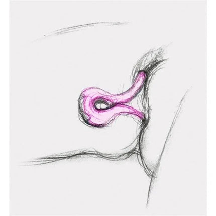 Artistic sketch highlighting the internal use of Gvibe Mini Stimulator Tiffany Mint, showing ergonomic adaptation in the body.