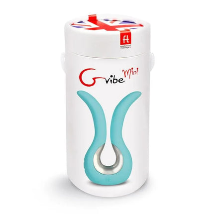 Gvibe Mini Stimulator Tiffany Mint with ergonomic silicone design and six vibration modes.