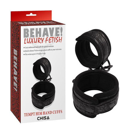 Hand Cuffs Tempt Him - Adjustable Velcro PU Bondage Cuffs with Soft Interior for Comfort and Control
