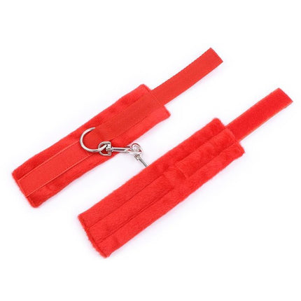 Handcuffs with Velcro with Long Fur Red for playful roleplay and intimate nights.